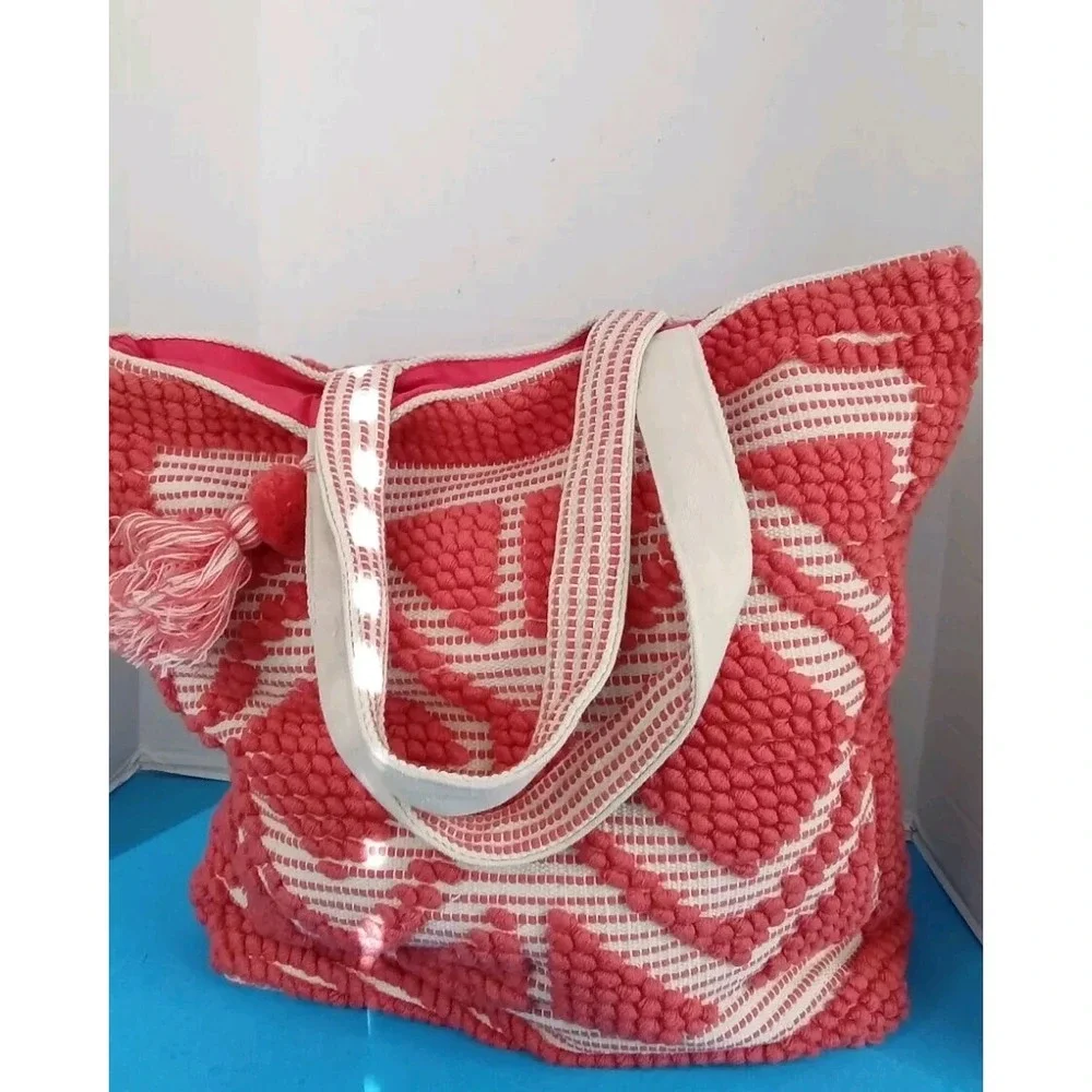 Bohemian Carpet‎ Tote Bag Stylish Fabric Woven Tassel Bag